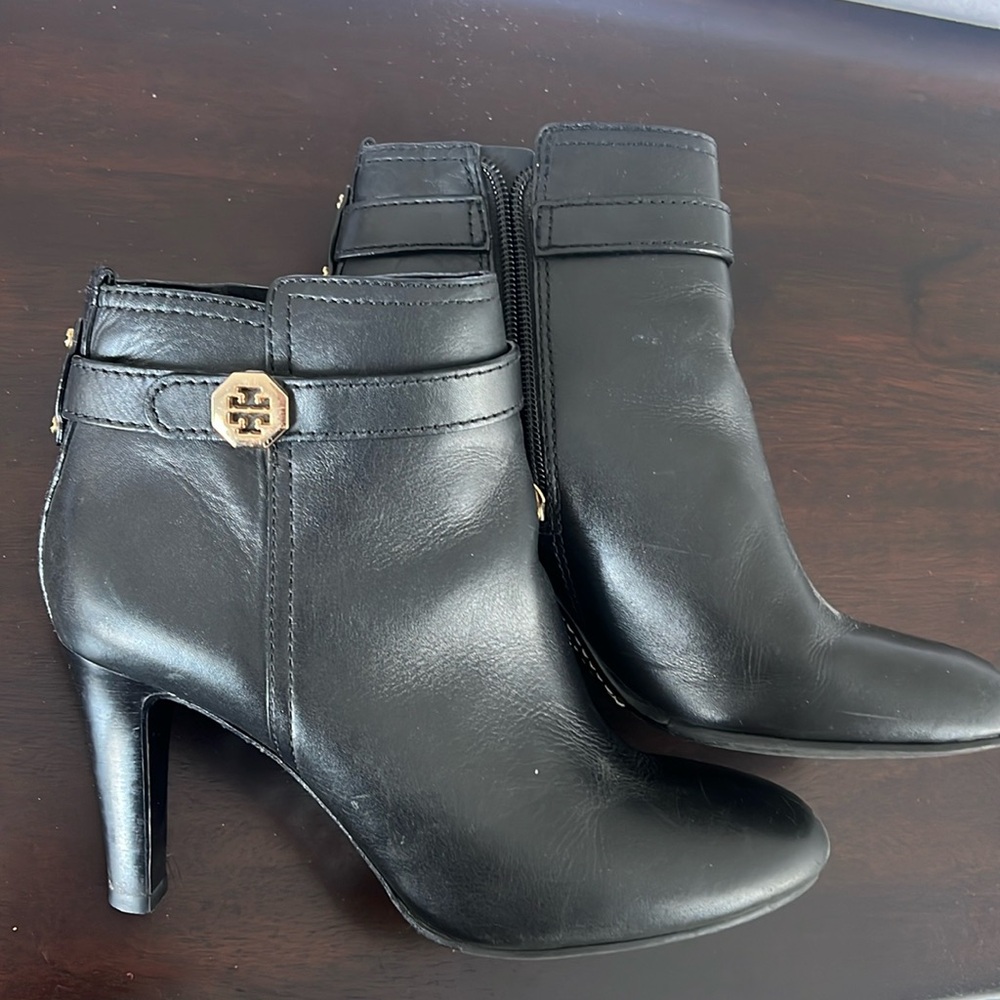 Black size 7.5 Tory Burch booties worn twice!